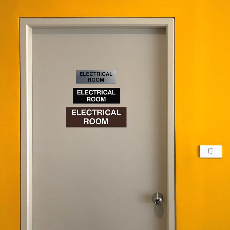 All Quality Basic Electrical Room Sign | Durable Construction | Building Safety - Silver - Small (1 Pack) - Image 2